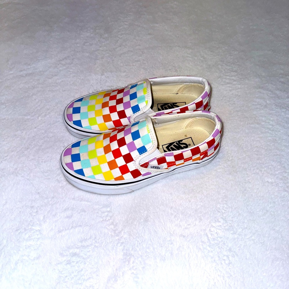 Vans Classic Slip-On Checkerboard Shoe - Size: W5 / M3.5